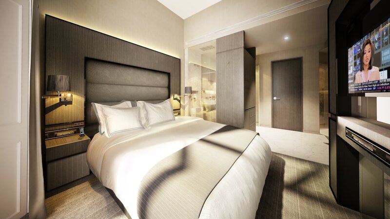Hotel Room Interior — Beige, Modern