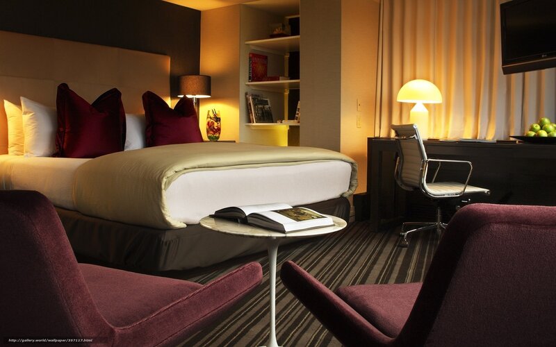 Hotel Room Interior — Purple