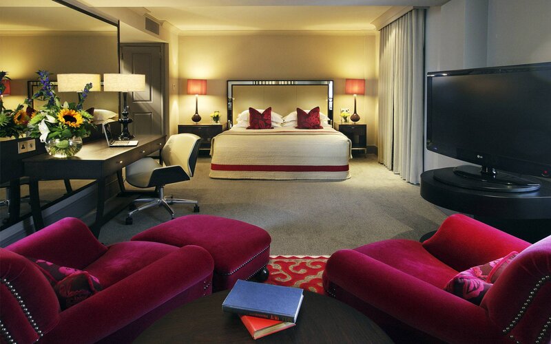 Hotel Room Interior — Red, Calm
