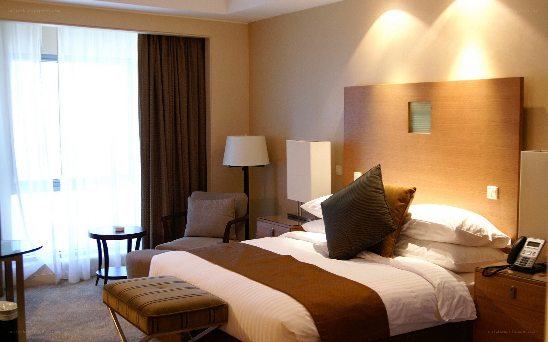 hotel room with bed and window