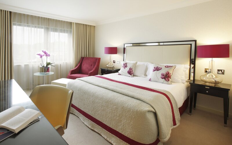 Hotel Room with Bed — Beige