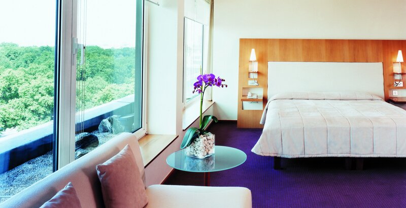 Hotel Room with Bed — Purple, Serene