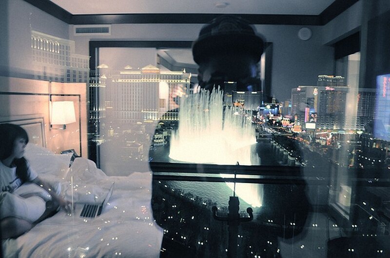 Hotel room with city view