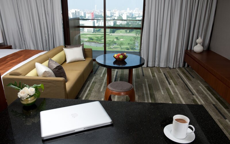 Hotel Room with City View — Black, Calm