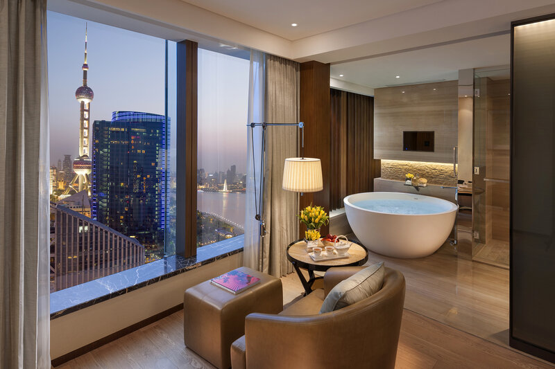 Hotel Room with City View — Brown, Serene