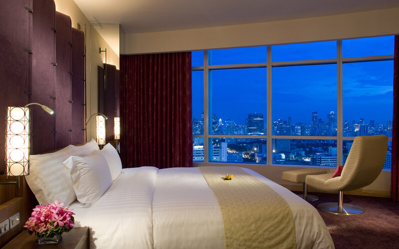 Hotel Room with City View — White, Serene