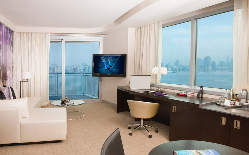 Hotel Room with City View — White