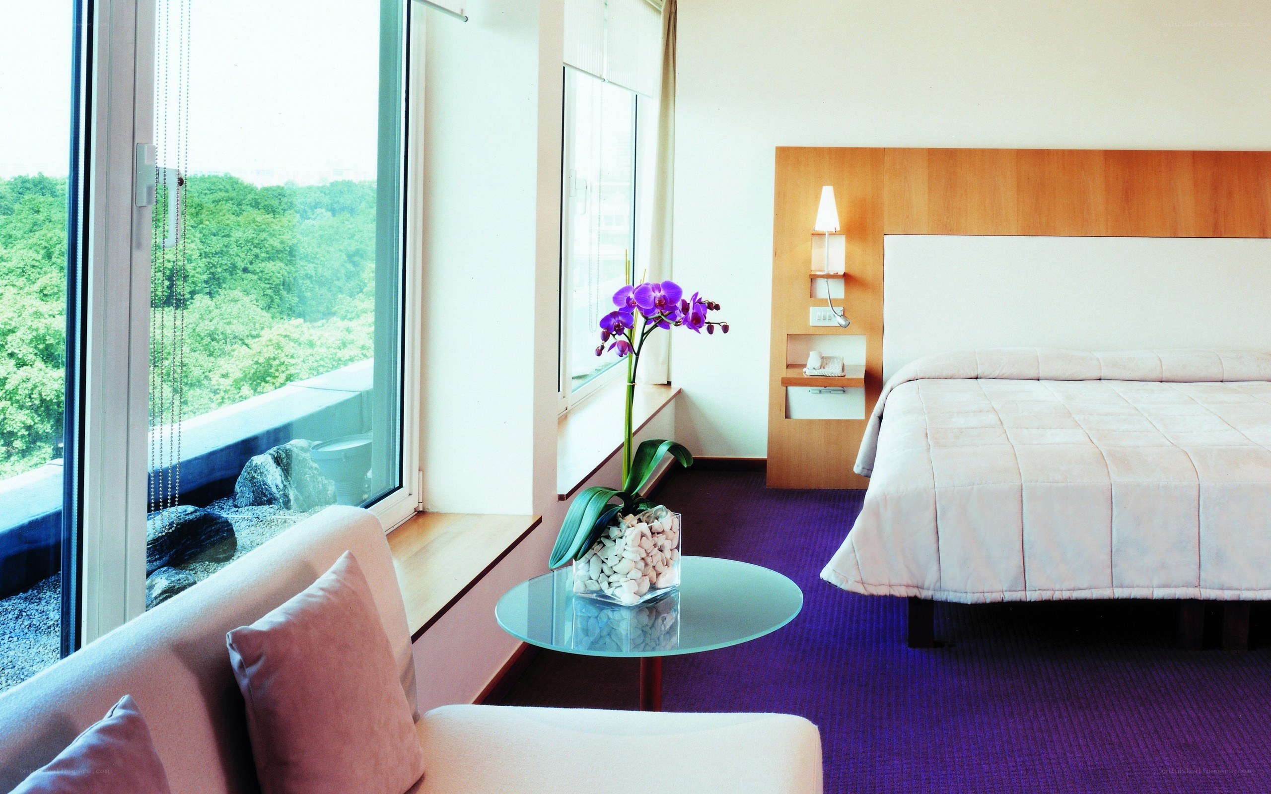 Hotel room with garden view