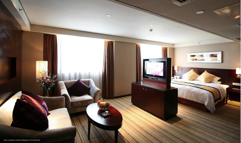 hotel room with living area