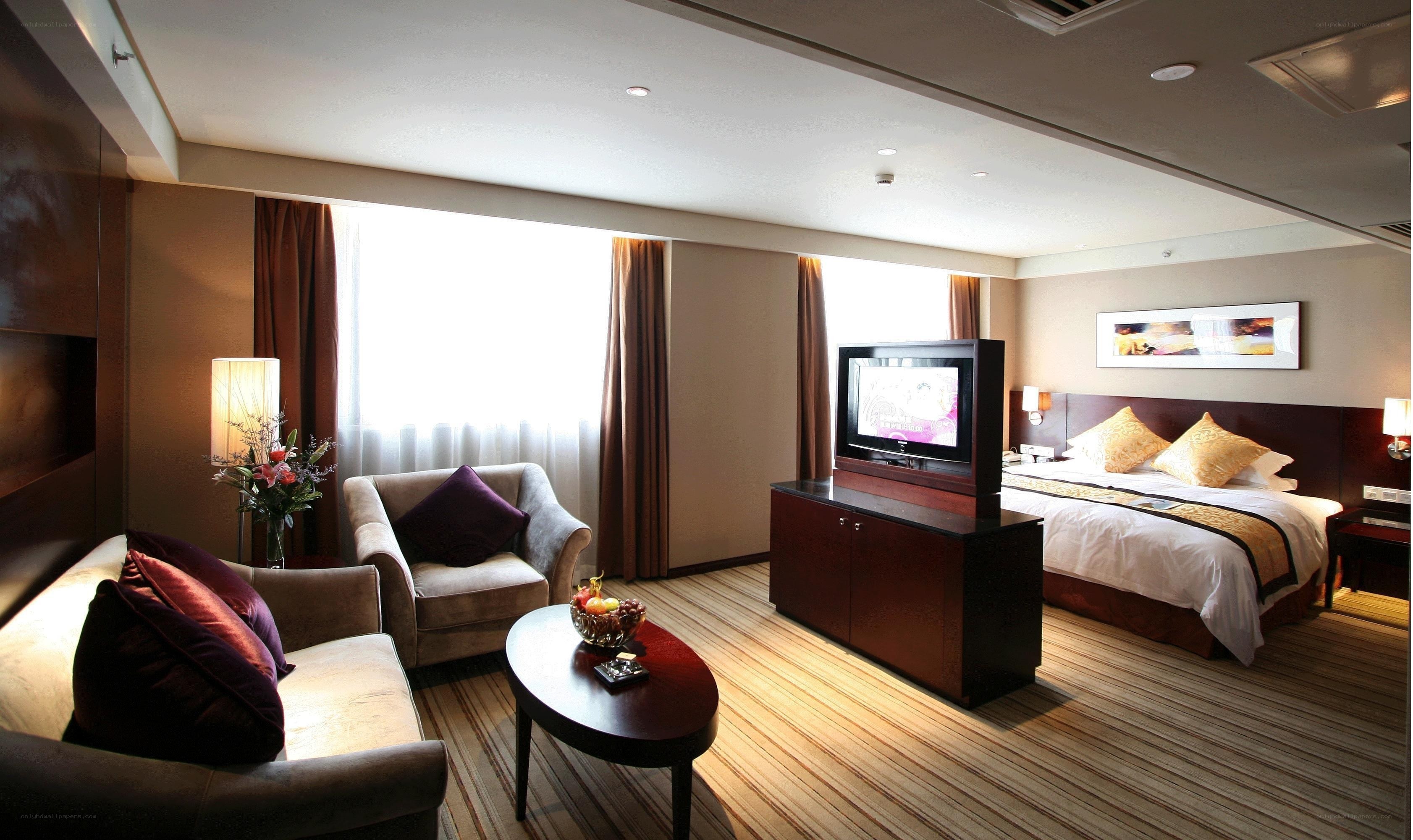 hotel room with seating area
