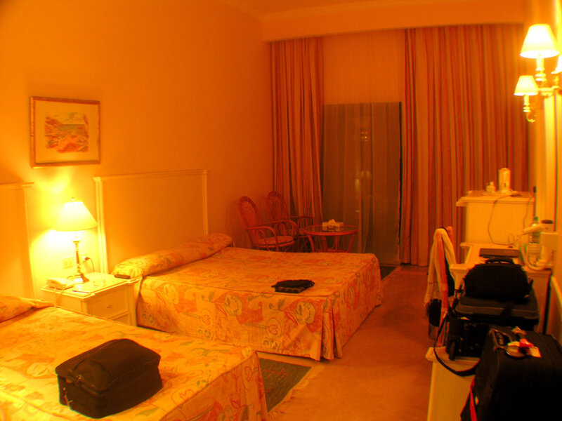 hotel room with two beds