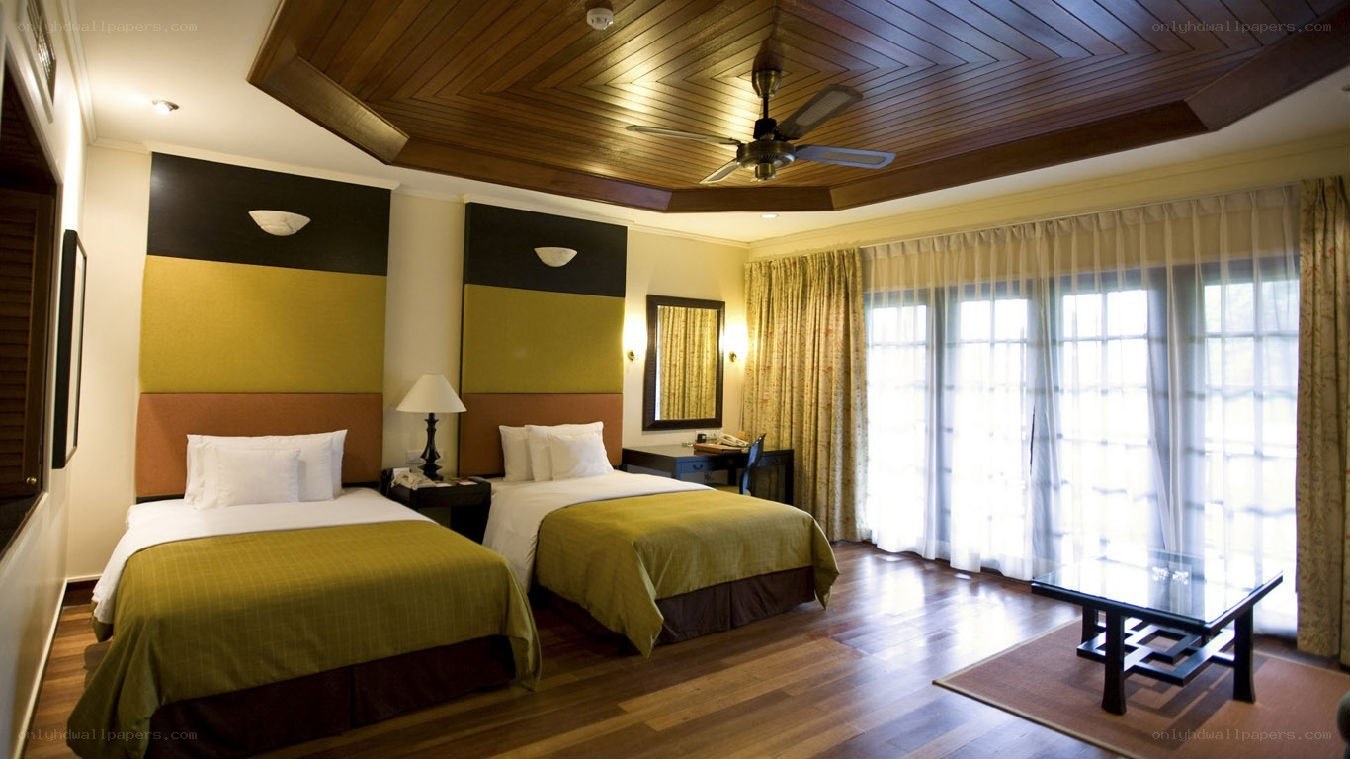 hotel room with two beds