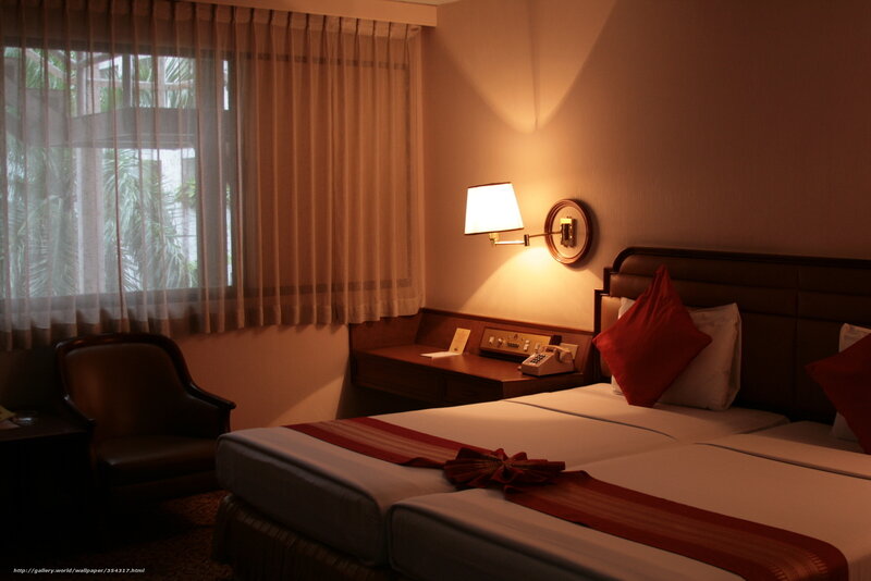Hotel Room with Two Beds — Brown