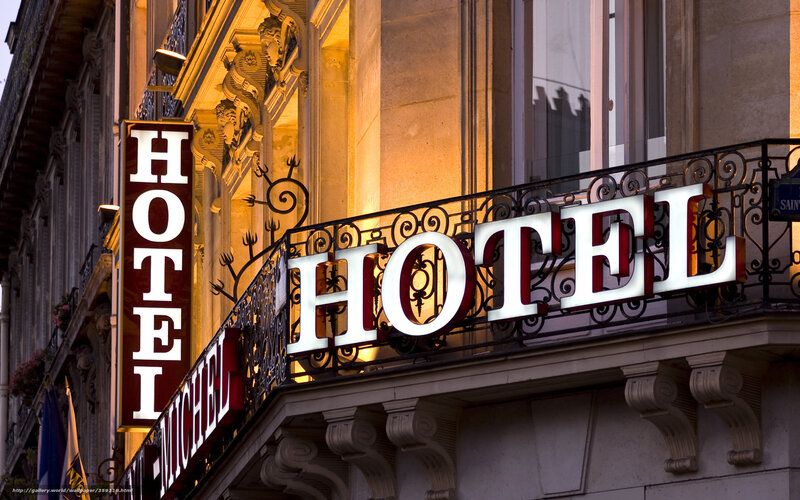 Hotel Sign on Building
