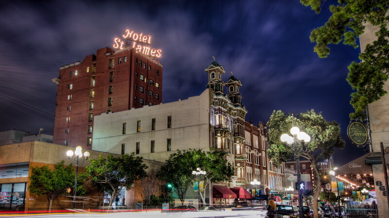 Hotel St. James at Night — Blue