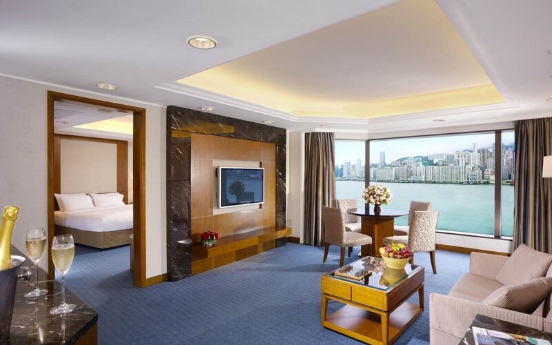 Hotel Suite with City View — Blue, Calm