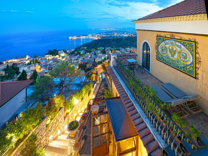 Hotel Terrace Overlooking City