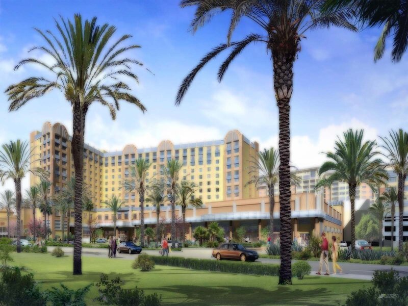 Hotel with Palm Trees — Yellow