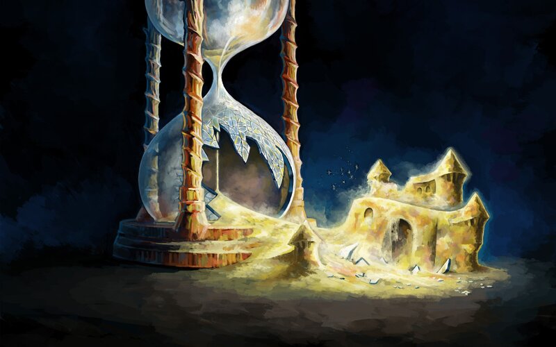 Hourglass and Sand Castle — Yellow