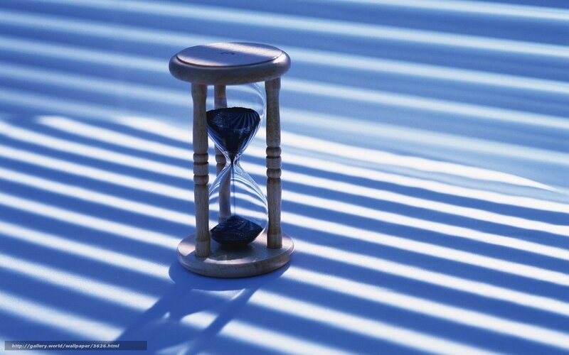 Hourglass in blue light