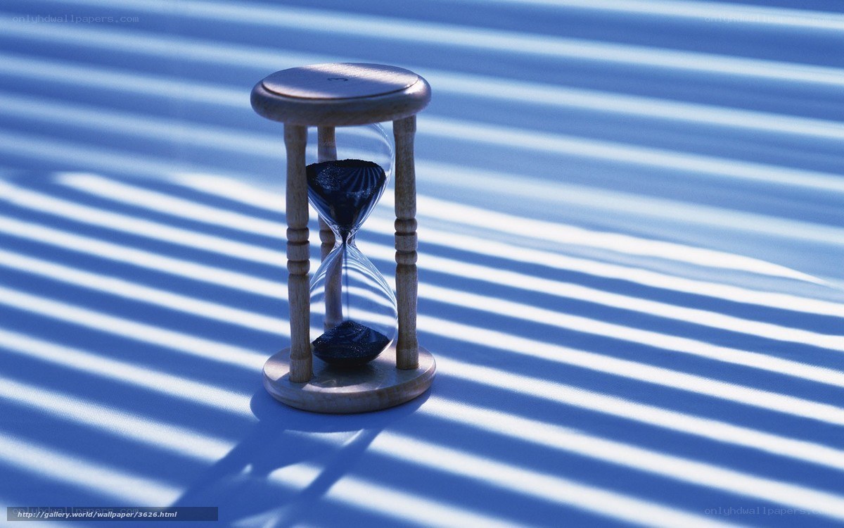 Hourglass in blue light