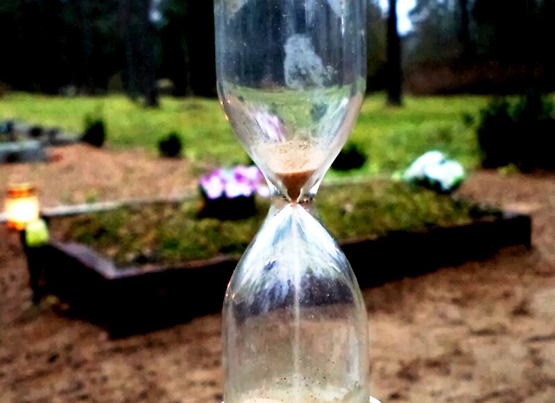 Hourglass in Cemetery