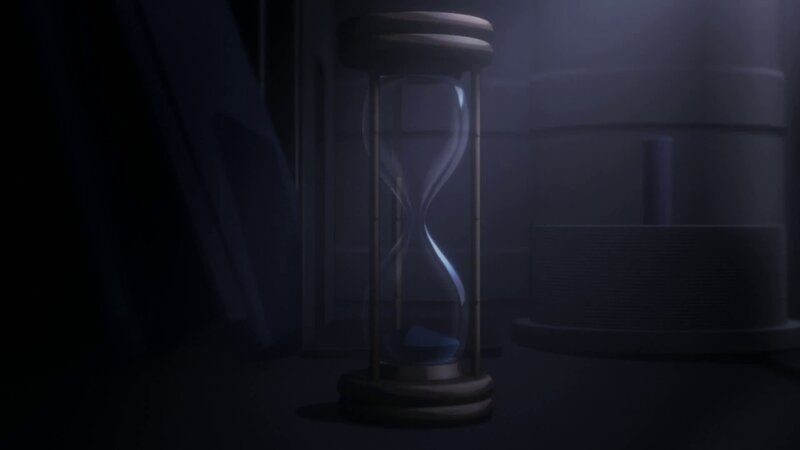 Hourglass in Dark Room