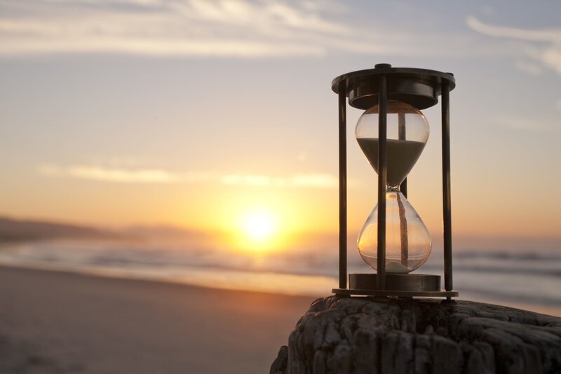 Hourglass on Beach — Orange