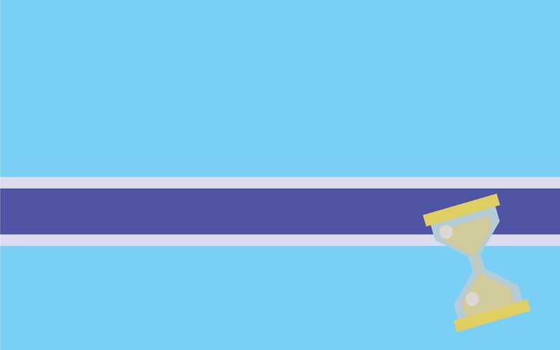 hourglass on blue background
