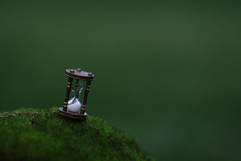 Hourglass on Moss