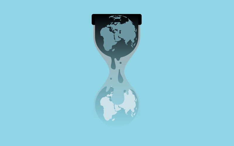 Hourglass with Earth