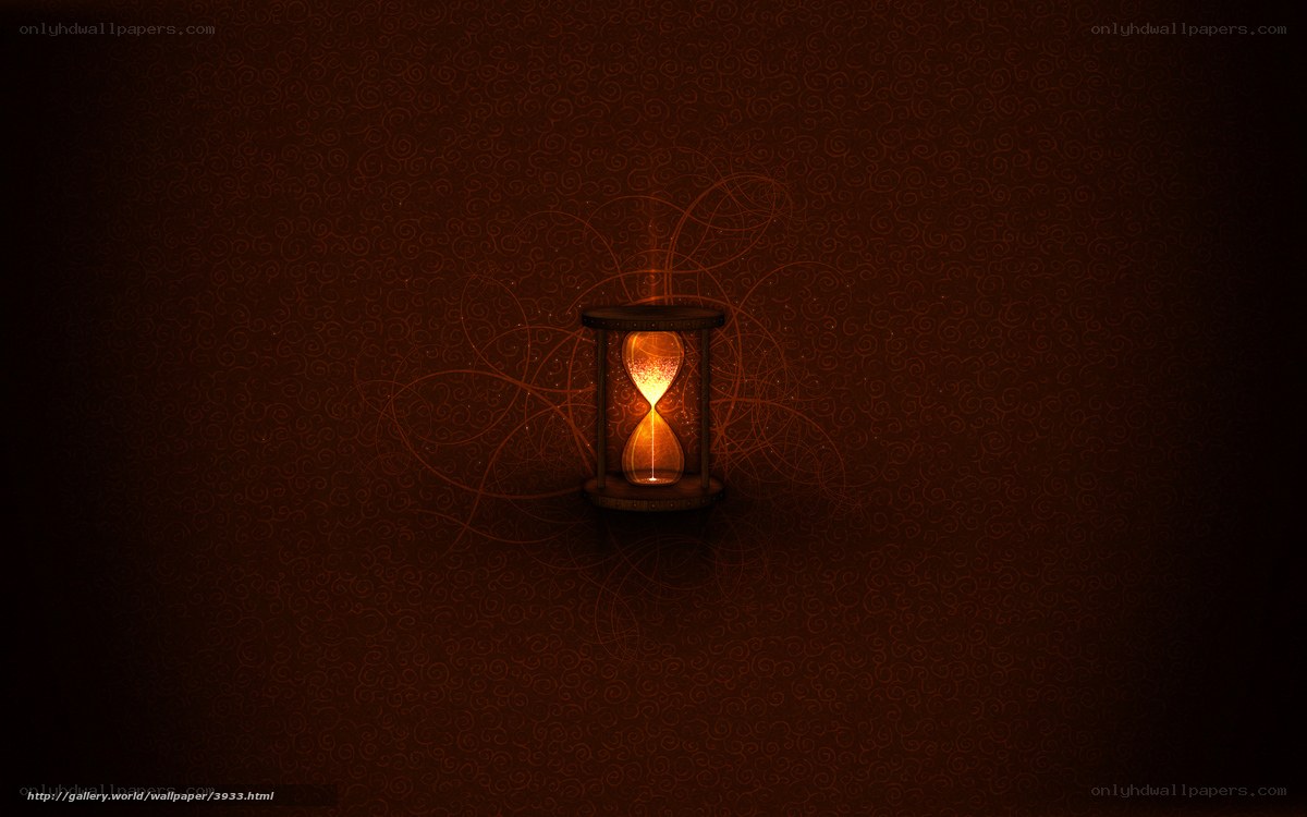 hourglass with glowing sand