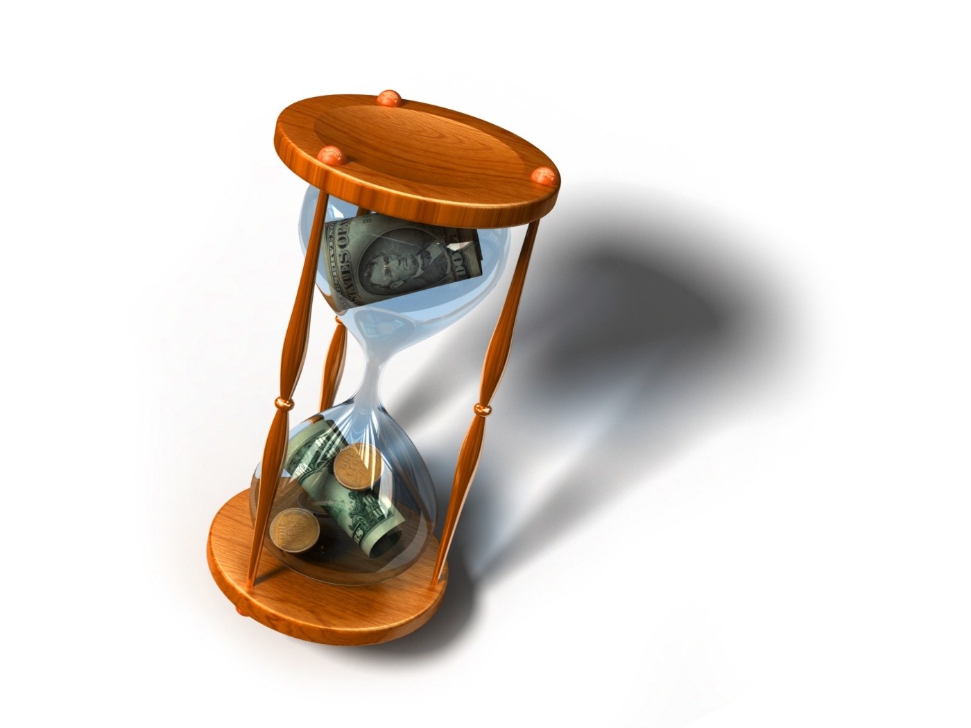 Hourglass with money