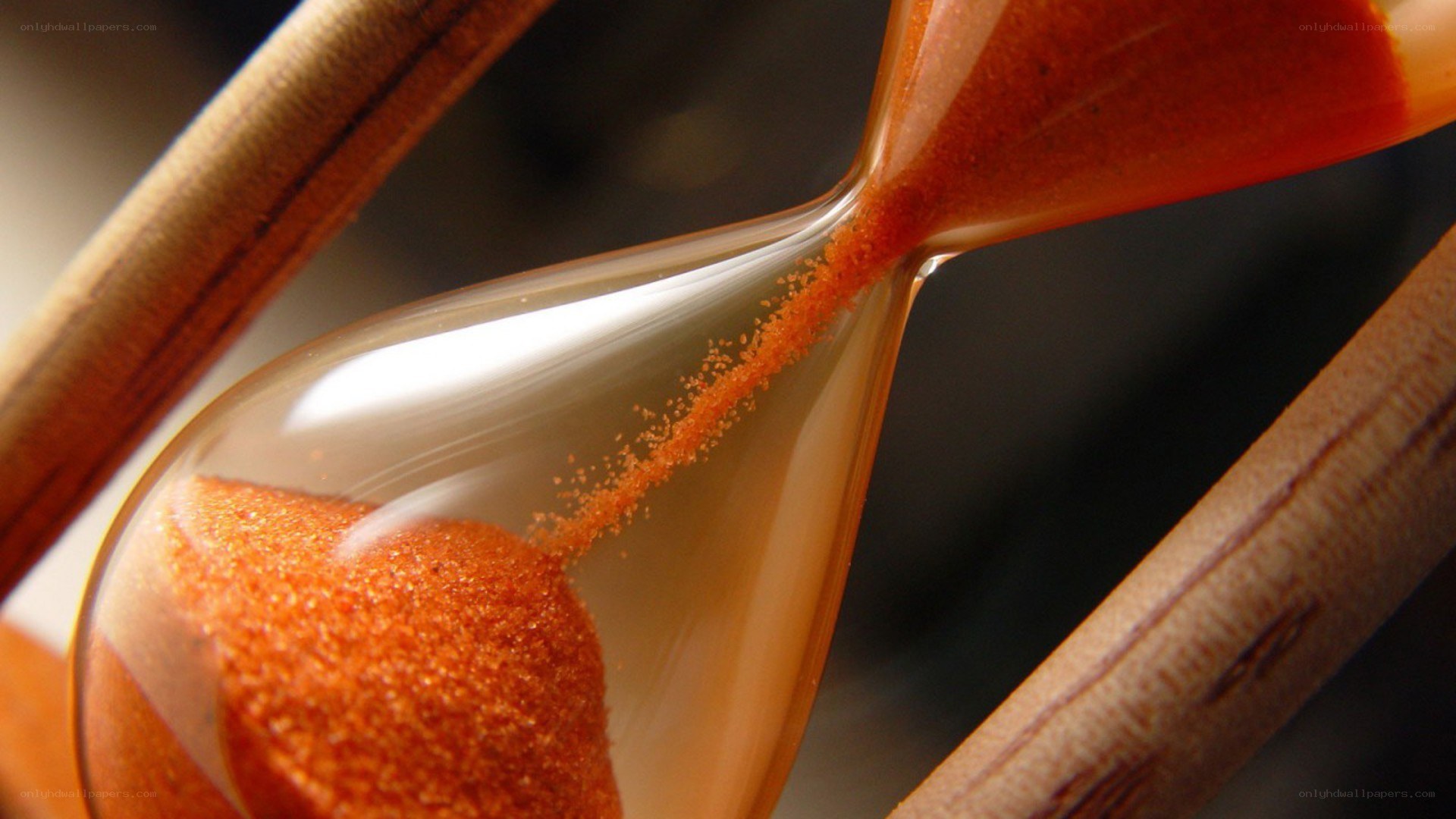 Hourglass with orange sand