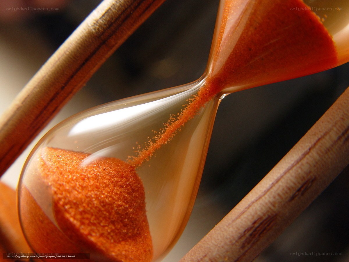 Hourglass with orange sand