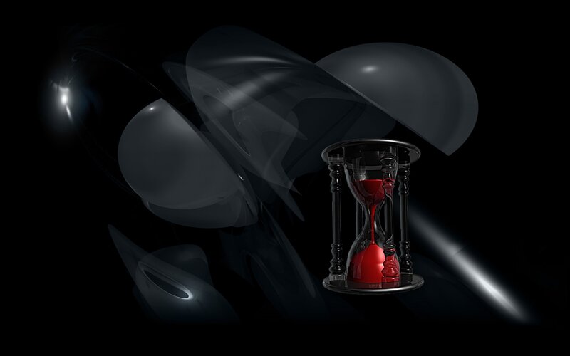 Hourglass with Red Sand — Black