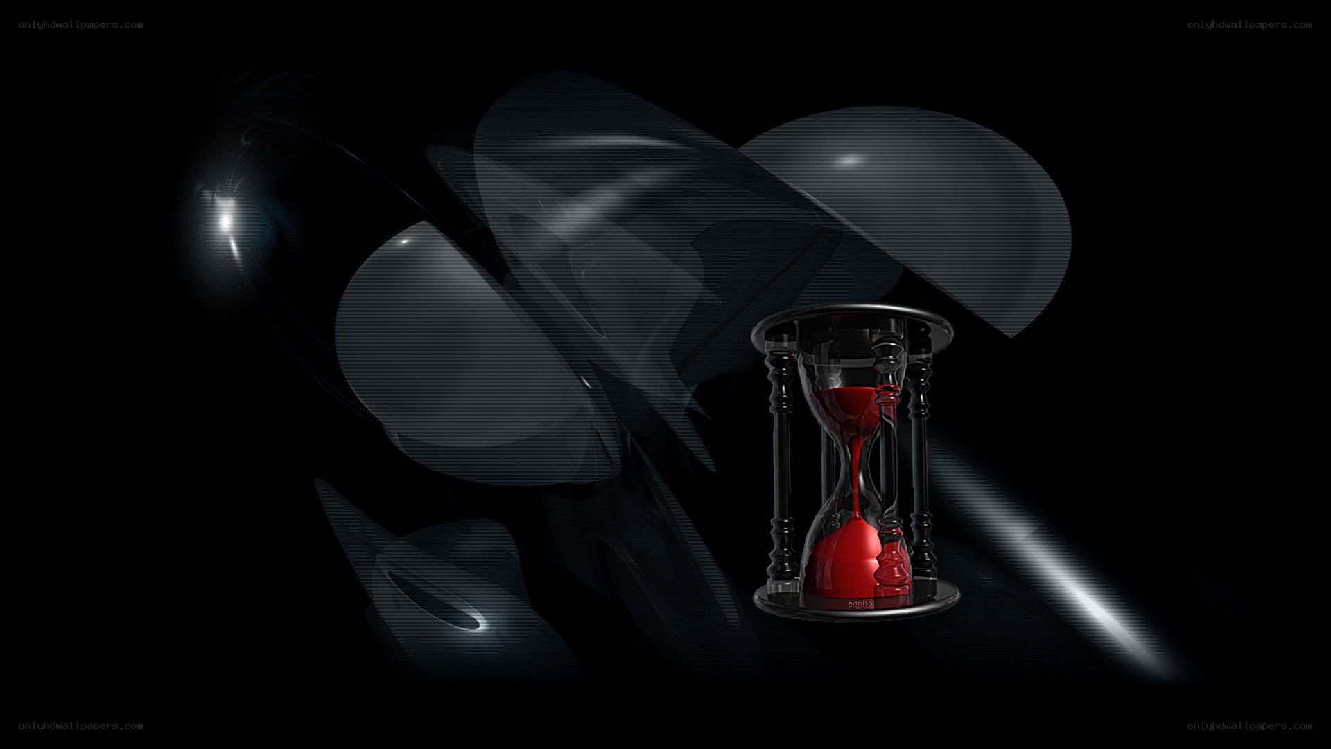 Hourglass with red sand