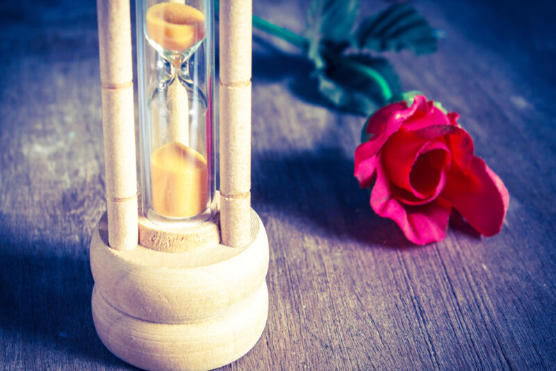 Hourglass with Rose
