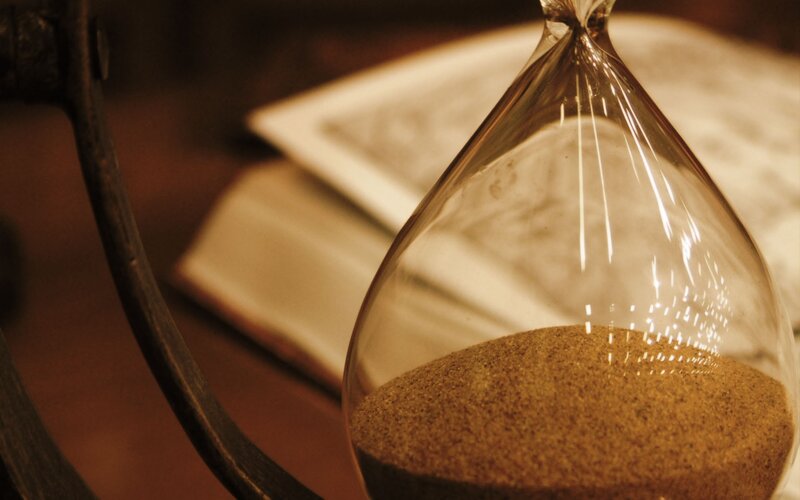Hourglass with Sand — Brown, Calm, Photograph, Book