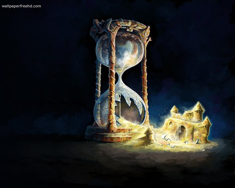 Hourglass with Sandcastle