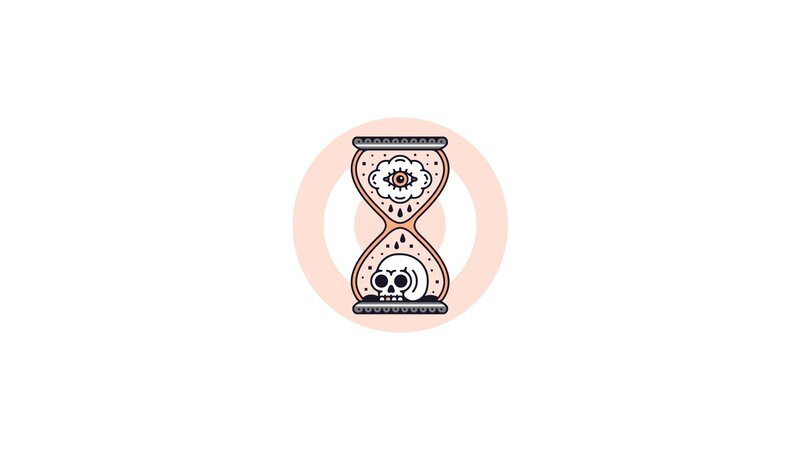 Hourglass with Skull