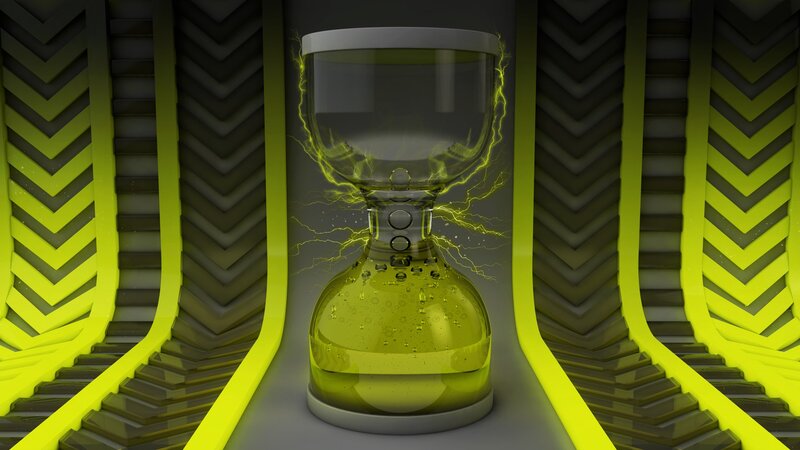 Hourglass with Yellow Liquid