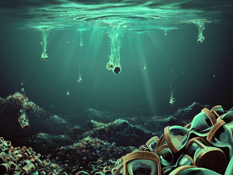 Hourglasses Underwater — Teal