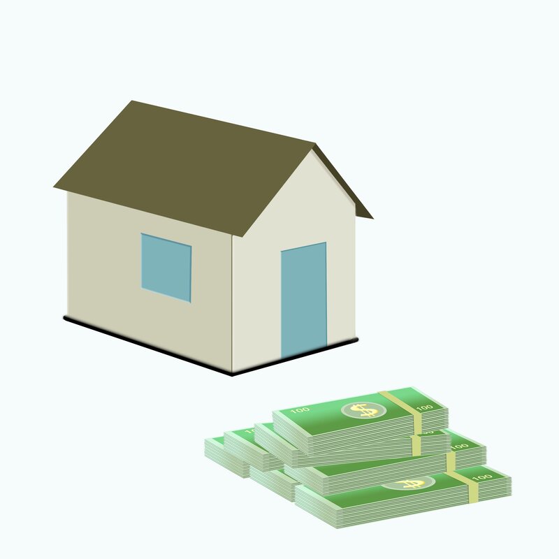 house and money stacks
