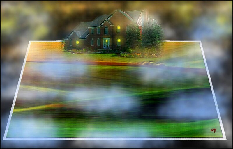 House at Dusk — Green