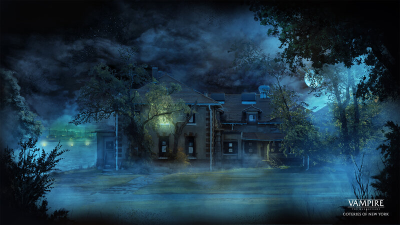 House at Night — Blue, Dark, Mysterious