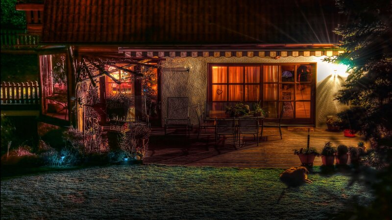 House at Night — Brown