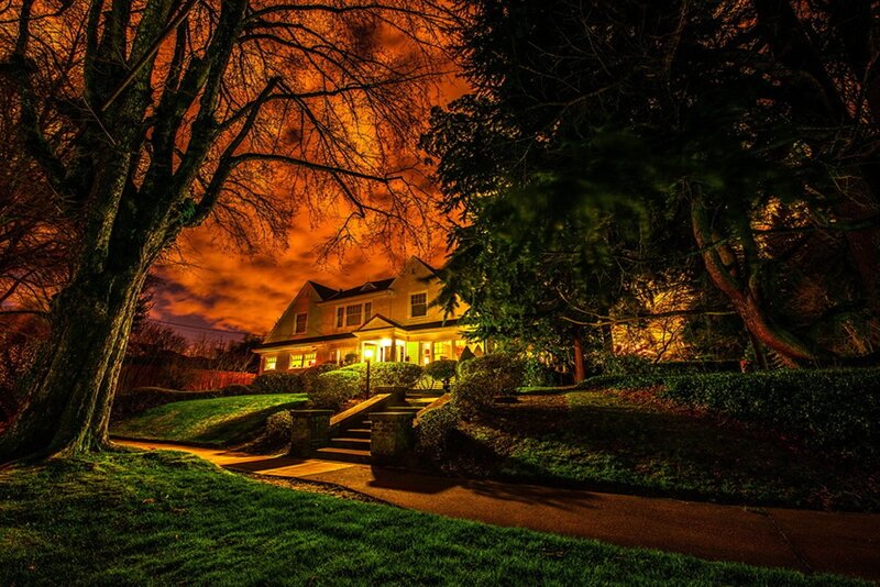 House at Night — Orange