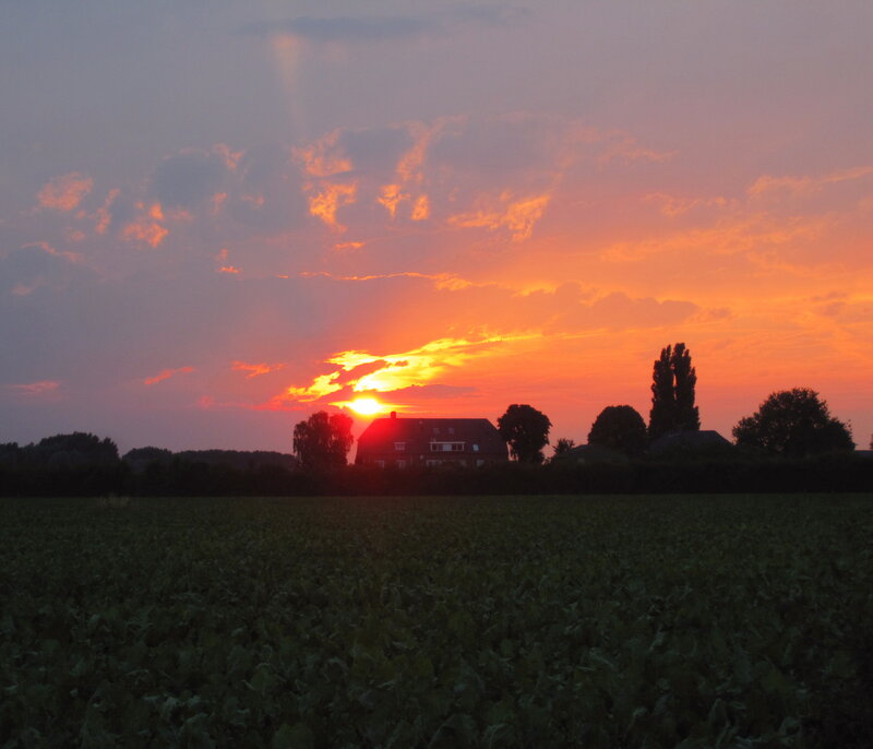 House at Sunset — Orange, Serene