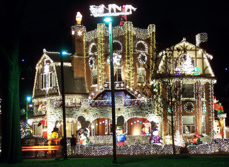 House Decorated for Christmas
